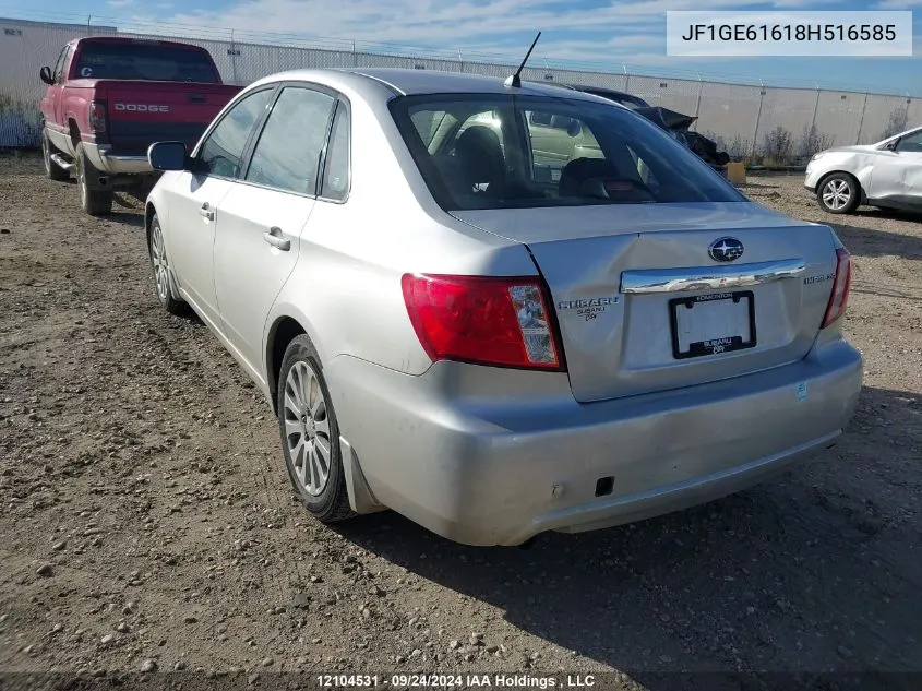 2008 Subaru Impreza VIN: JF1GE61618H516585 Lot: 12104531