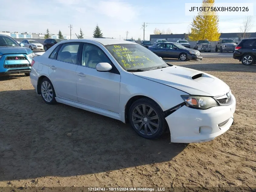 2008 Subaru Impreza Wrx Premium VIN: JF1GE756X8H500126 Lot: 12124743