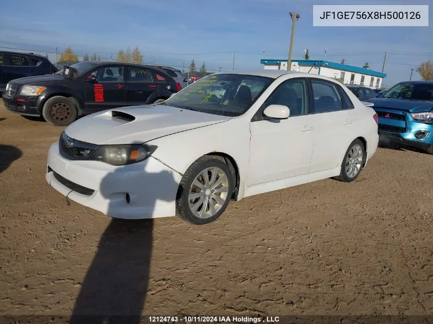 2008 Subaru Impreza Wrx Premium VIN: JF1GE756X8H500126 Lot: 12124743