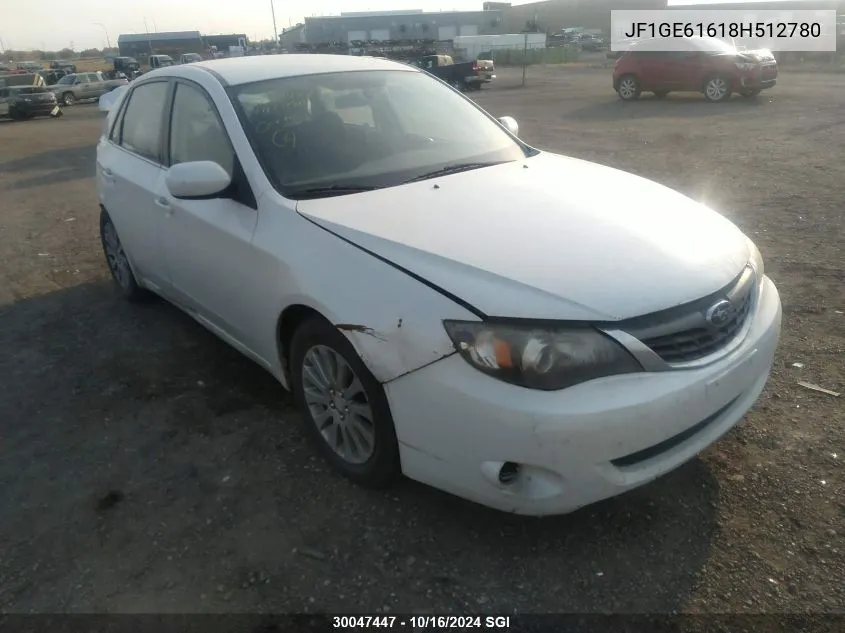 2008 Subaru Impreza 2.5I VIN: JF1GE61618H512780 Lot: 30047447