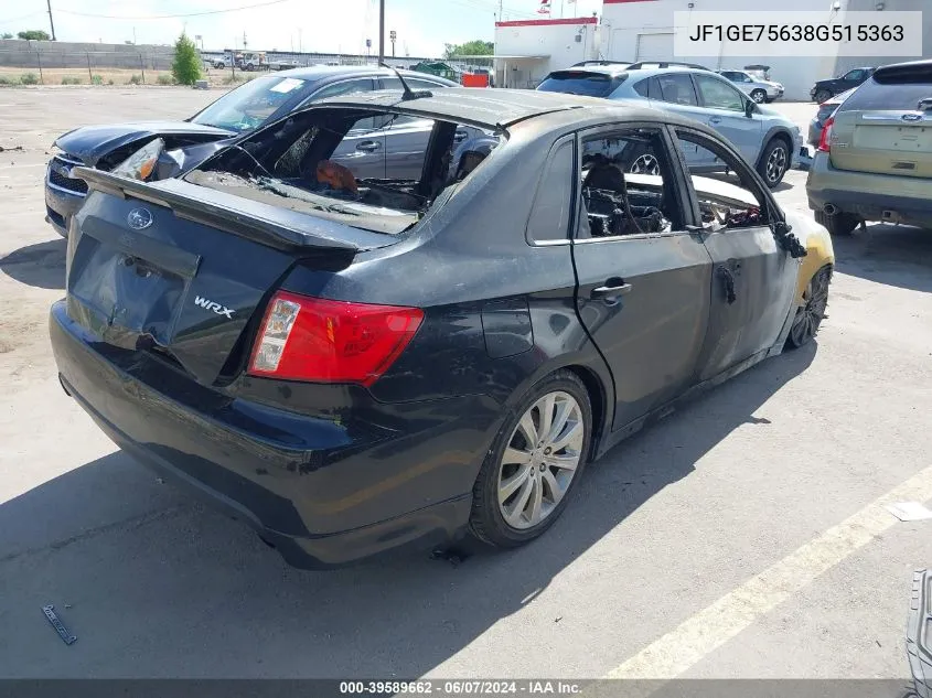 2008 Subaru Impreza Wrx VIN: JF1GE75638G515363 Lot: 39589662