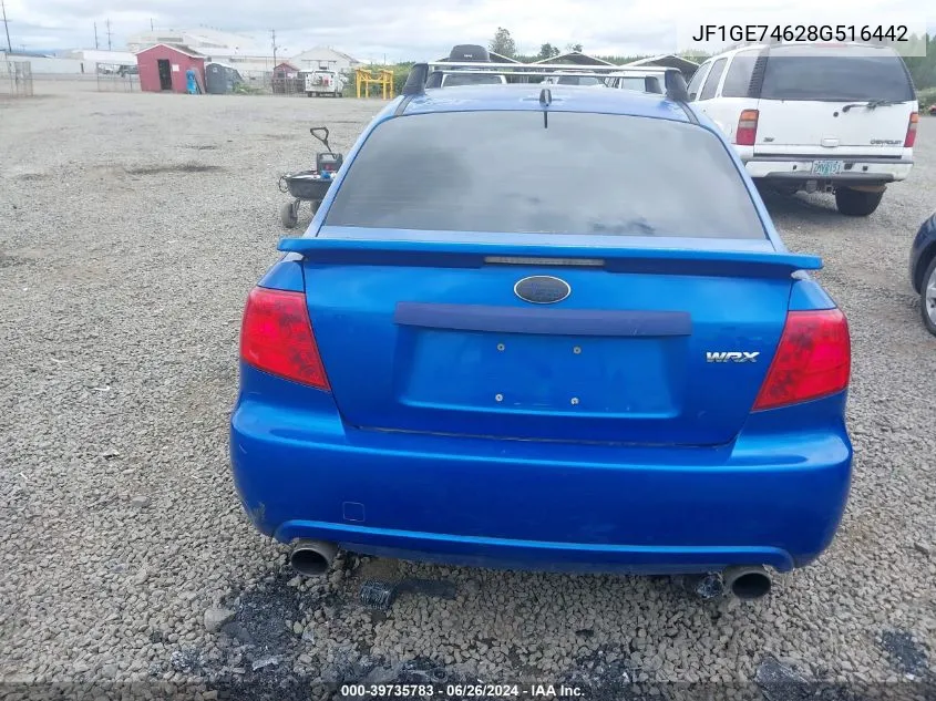 2008 Subaru Impreza Wrx VIN: JF1GE74628G516442 Lot: 39735783