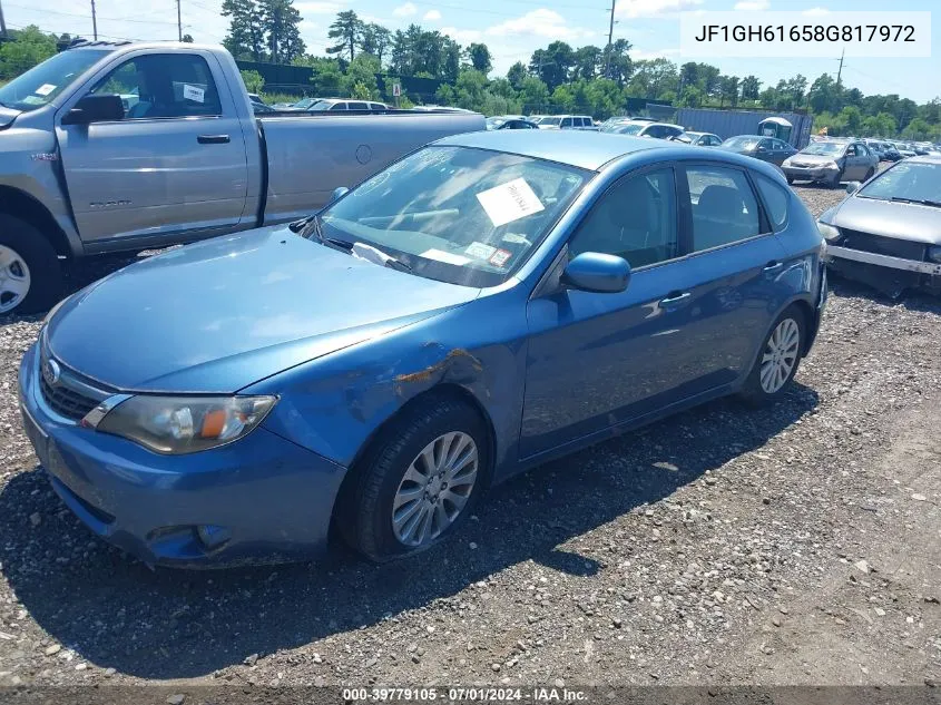 2008 Subaru Impreza 2.5I VIN: JF1GH61658G817972 Lot: 39779105