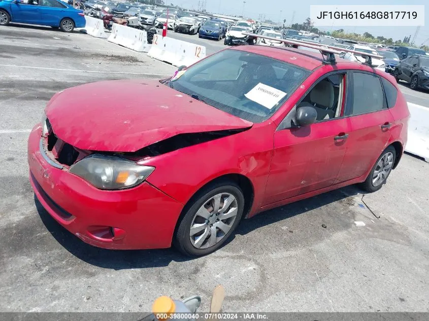 2008 Subaru Impreza 2.5I VIN: JF1GH61648G817719 Lot: 39800040