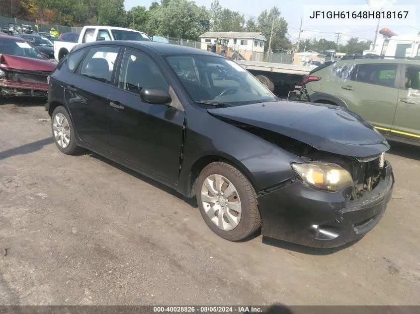 2008 Subaru Impreza 2.5I VIN: JF1GH61648H818167 Lot: 40028826