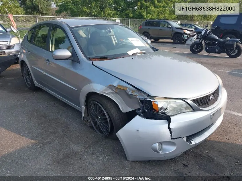 2008 Subaru Impreza Outback Sport VIN: JF1GH63638H822000 Lot: 40124895