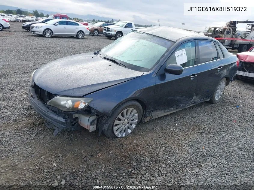 2008 Subaru Impreza 2.5I VIN: JF1GE616X8H519372 Lot: 40155876