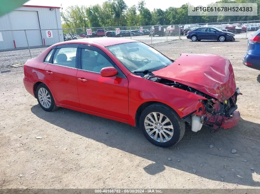 2008 Subaru Impreza 2.5I VIN: JF1GE61678H524383 Lot: 40168782