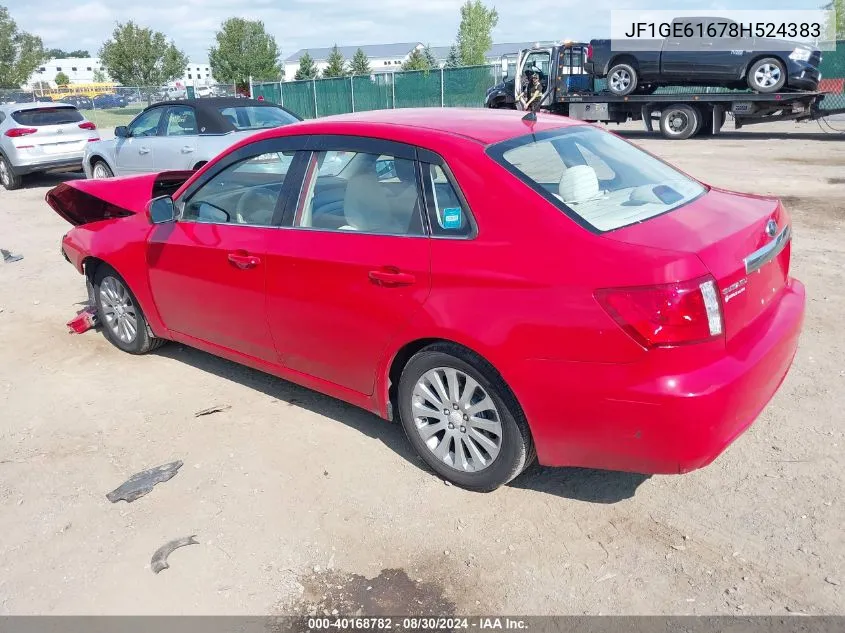 2008 Subaru Impreza 2.5I VIN: JF1GE61678H524383 Lot: 40168782