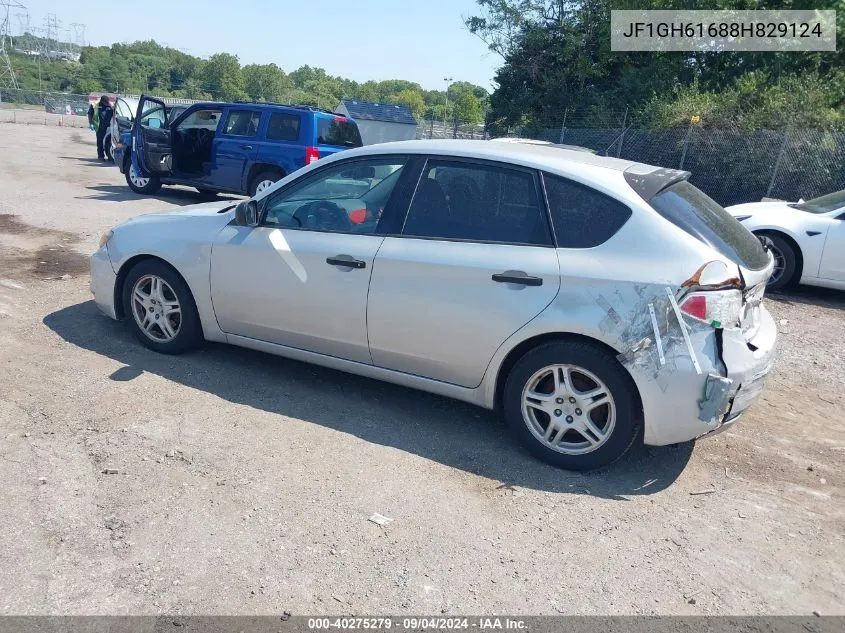 2008 Subaru Impreza 2.5I VIN: JF1GH61688H829124 Lot: 40275279