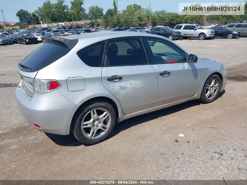 2008 Subaru Impreza 2.5I VIN: JF1GH61688H829124 Lot: 40275279