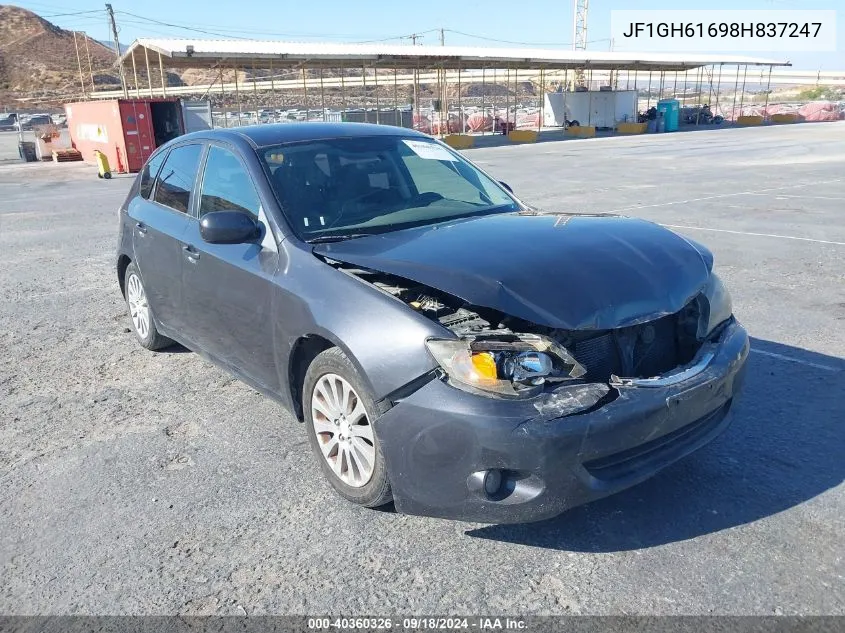 2008 Subaru Impreza 2.5I VIN: JF1GH61698H837247 Lot: 40360326