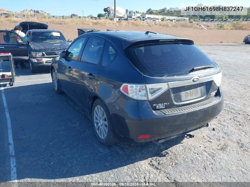 2008 Subaru Impreza 2.5I VIN: JF1GH61698H837247 Lot: 40360326