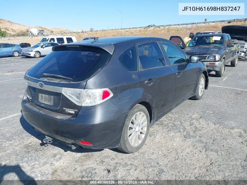 2008 Subaru Impreza 2.5I VIN: JF1GH61698H837247 Lot: 40360326