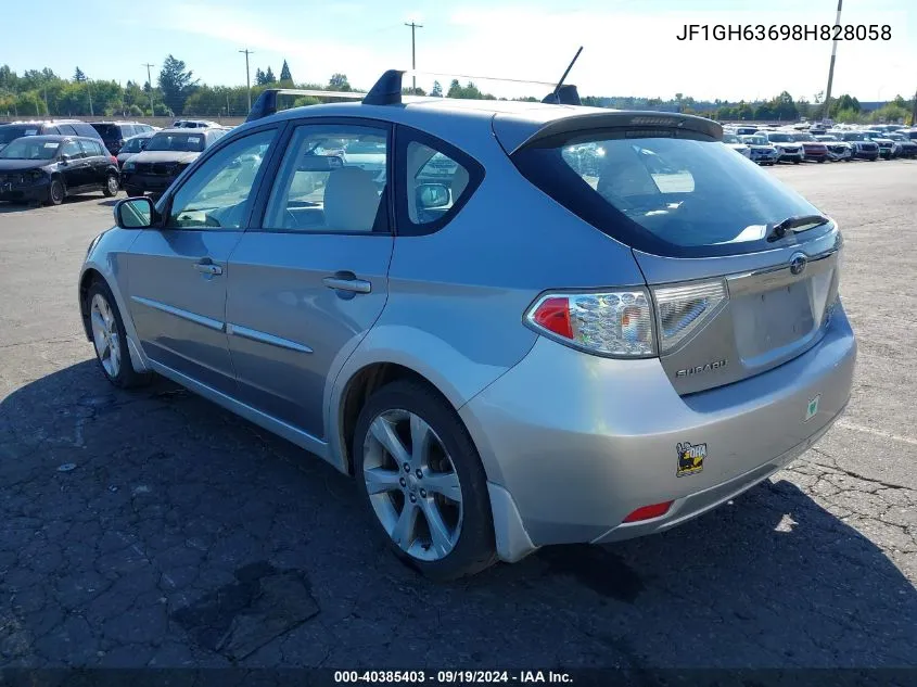 2008 Subaru Impreza Outback Sport VIN: JF1GH63698H828058 Lot: 40385403