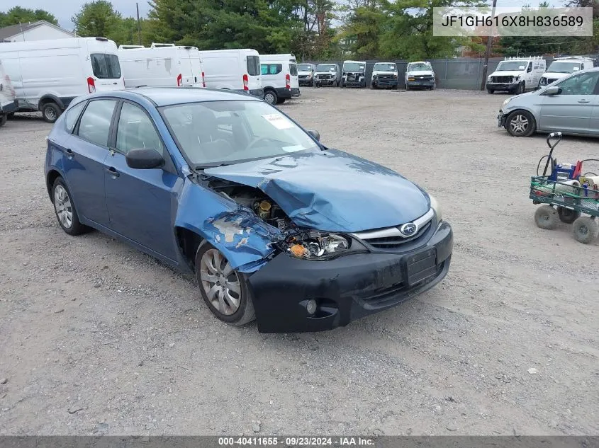 2008 Subaru Impreza 2.5I VIN: JF1GH616X8H836589 Lot: 40411655