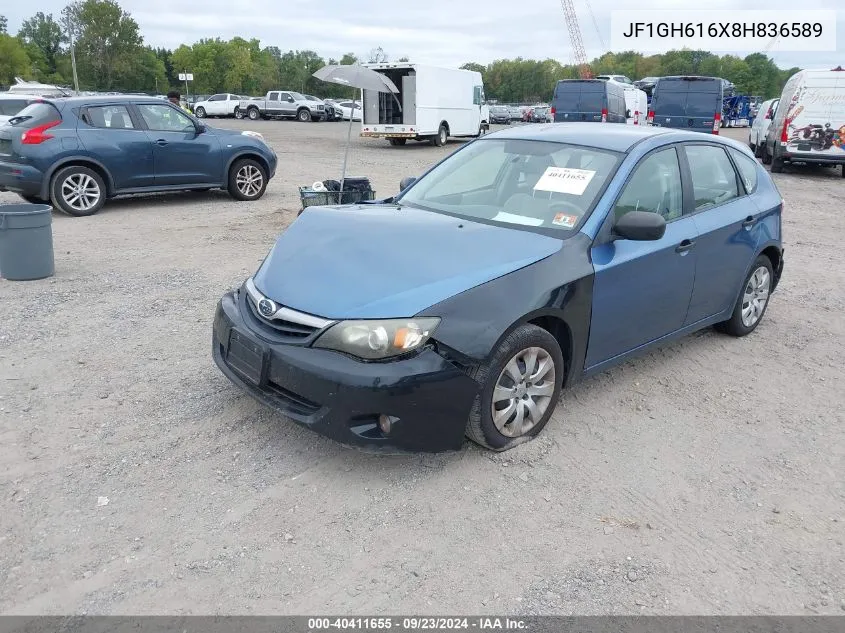 2008 Subaru Impreza 2.5I VIN: JF1GH616X8H836589 Lot: 40411655