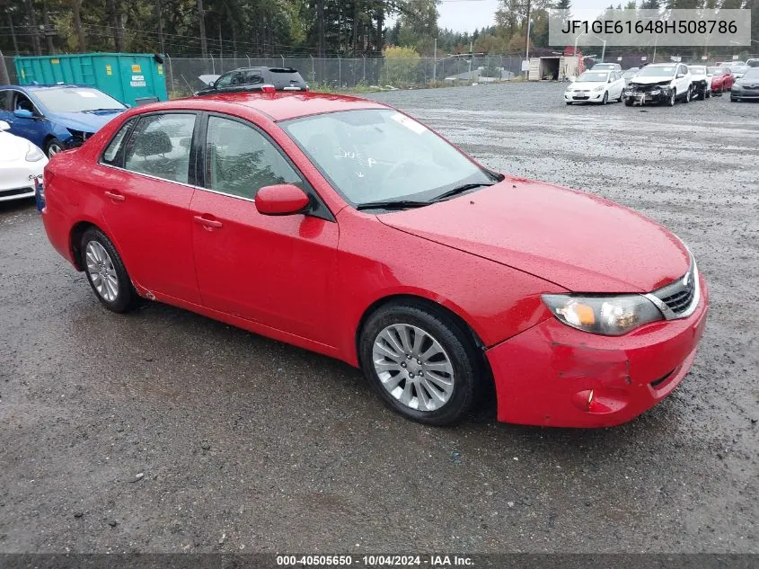 2008 Subaru Impreza 2.5I VIN: JF1GE61648H508786 Lot: 40505650