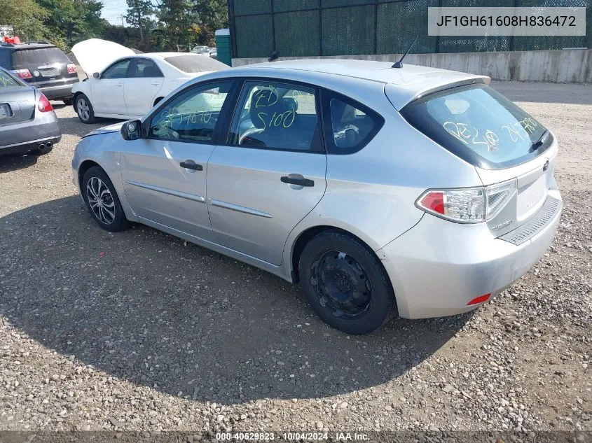 2008 Subaru Impreza 2.5I VIN: JF1GH61608H836472 Lot: 40529823