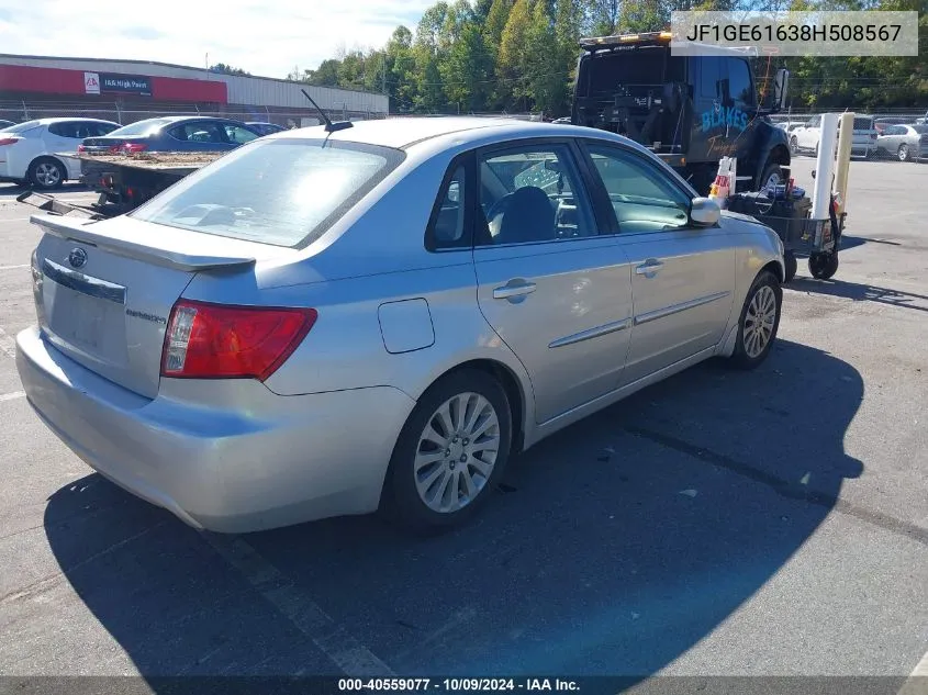 2008 Subaru Impreza 2.5I VIN: JF1GE61638H508567 Lot: 40559077