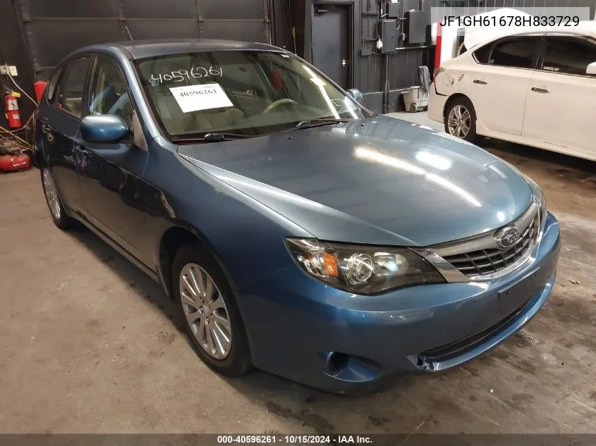 2008 Subaru Impreza 2.5I VIN: JF1GH61678H833729 Lot: 40596261