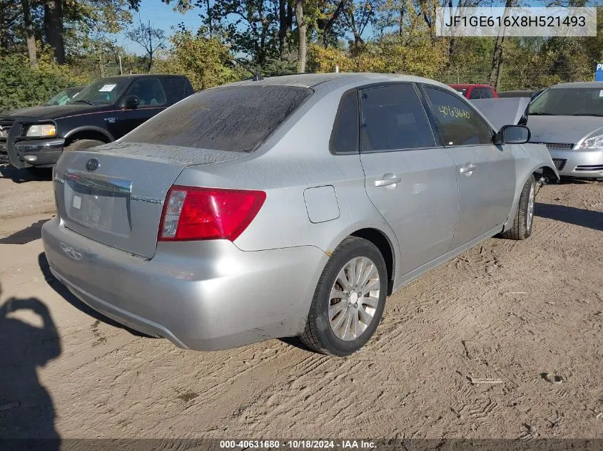 2008 Subaru Impreza 2.5I VIN: JF1GE616X8H521493 Lot: 40631680