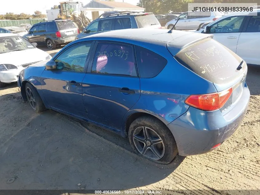 2008 Subaru Impreza 2.5I VIN: JF1GH61638H833968 Lot: 40636565