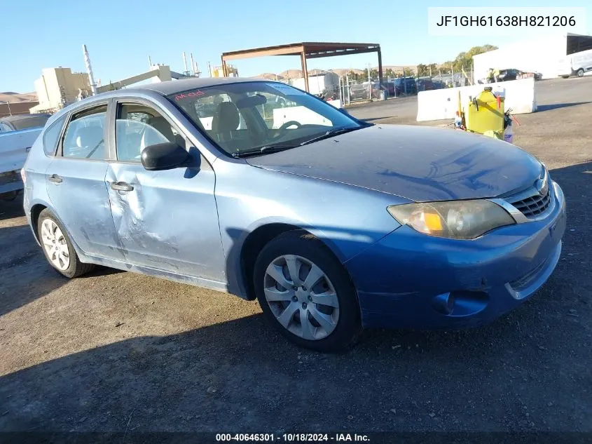 2008 Subaru Impreza 2.5I VIN: JF1GH61638H821206 Lot: 40646301