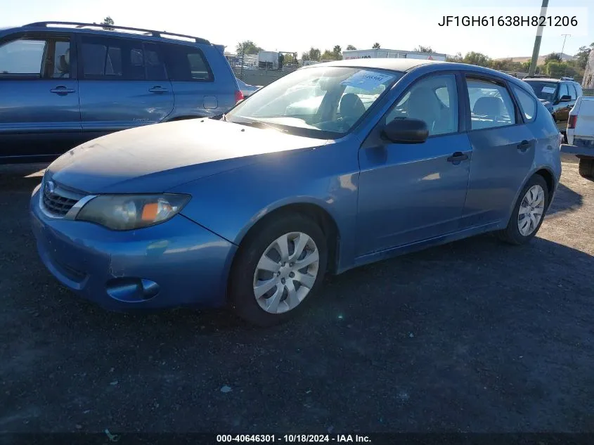 2008 Subaru Impreza 2.5I VIN: JF1GH61638H821206 Lot: 40646301