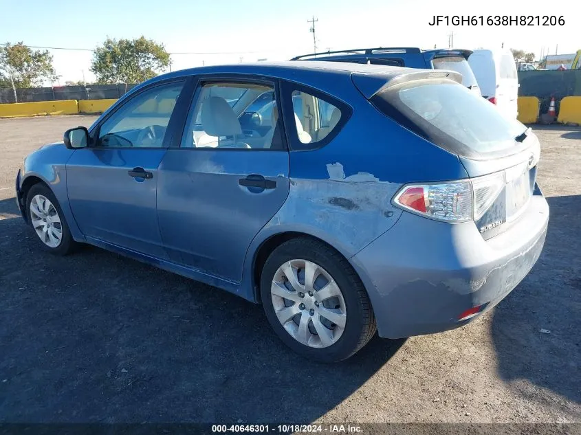 2008 Subaru Impreza 2.5I VIN: JF1GH61638H821206 Lot: 40646301