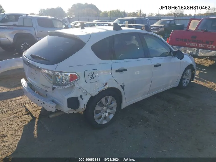 2008 Subaru Impreza 2.5I VIN: JF1GH616X8H810462 Lot: 40653661