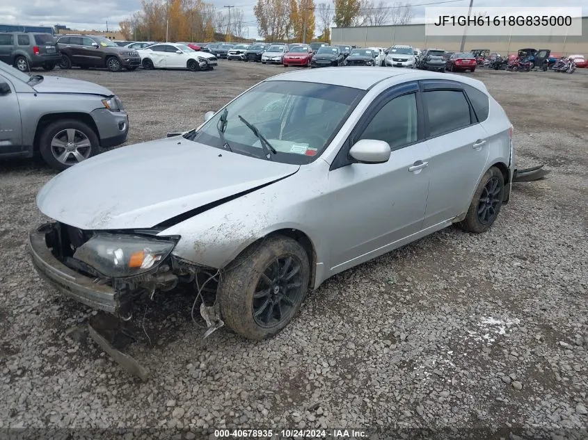 2008 Subaru Impreza 2.5I VIN: JF1GH61618G835000 Lot: 40678935