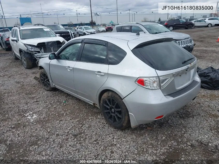 2008 Subaru Impreza 2.5I VIN: JF1GH61618G835000 Lot: 40678935