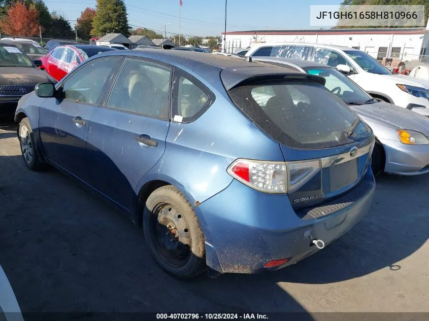 2008 Subaru Impreza 2.5I VIN: JF1GH61658H810966 Lot: 40702796