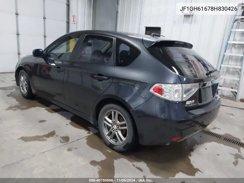 2008 Subaru Impreza 2.5I VIN: JF1GH61678H830426 Lot: 40750586