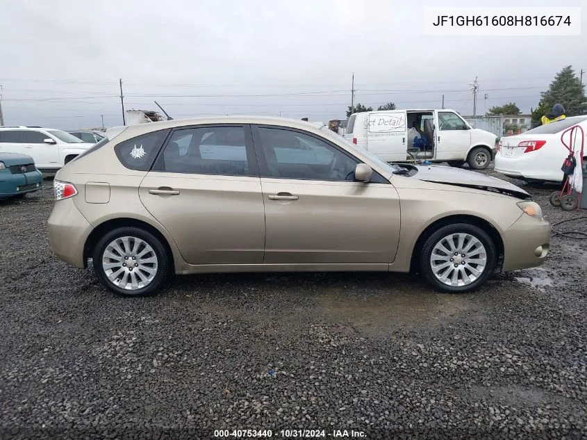 2008 Subaru Impreza Wagon (Natl) I W/Premium Pkg VIN: JF1GH61608H816674 Lot: 40753440