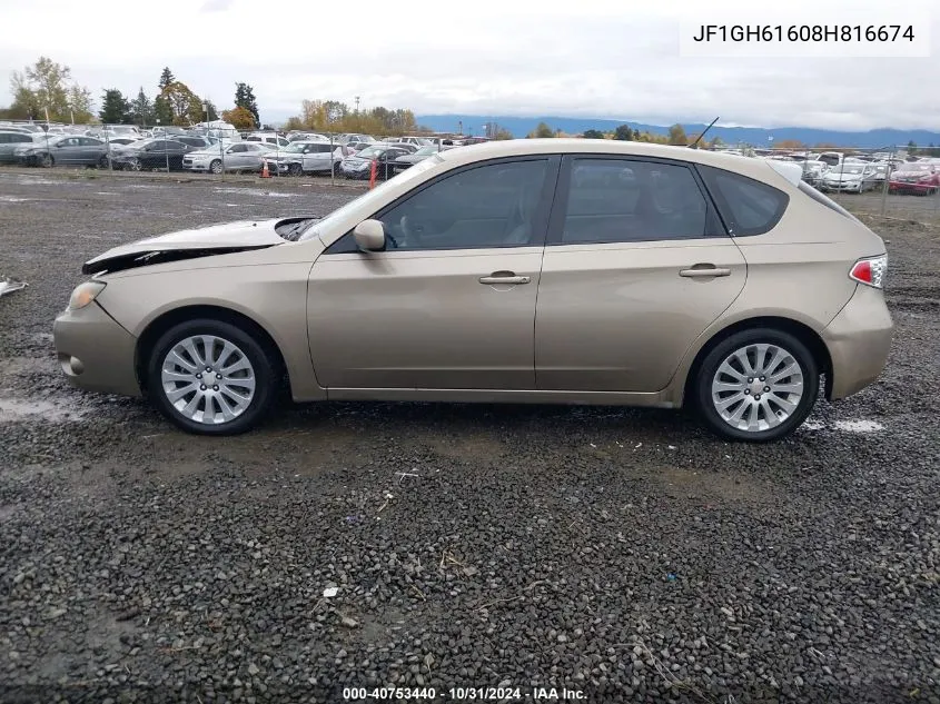 2008 Subaru Impreza Wagon (Natl) I W/Premium Pkg VIN: JF1GH61608H816674 Lot: 40753440