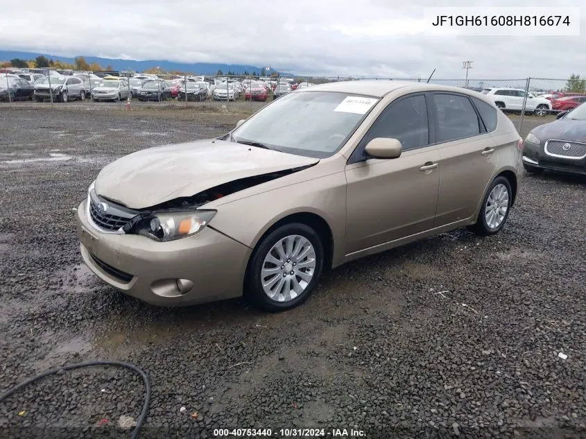 2008 Subaru Impreza Wagon (Natl) I W/Premium Pkg VIN: JF1GH61608H816674 Lot: 40753440