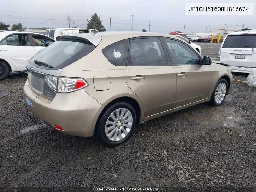 2008 Subaru Impreza Wagon (Natl) I W/Premium Pkg VIN: JF1GH61608H816674 Lot: 40753440