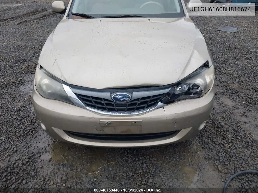 2008 Subaru Impreza Wagon (Natl) I W/Premium Pkg VIN: JF1GH61608H816674 Lot: 40753440