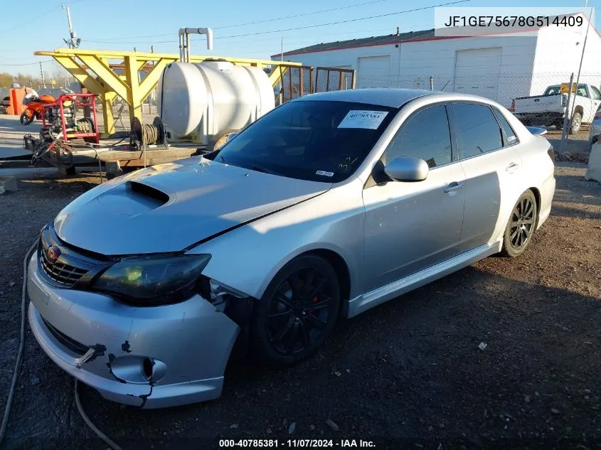 2008 Subaru Impreza Wrx VIN: JF1GE75678G514409 Lot: 40785381