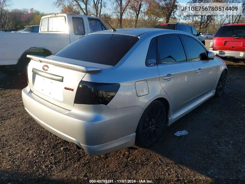 2008 Subaru Impreza Wrx VIN: JF1GE75678G514409 Lot: 40785381