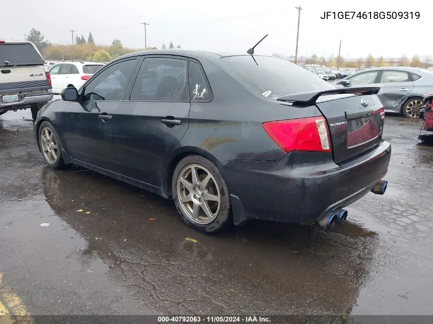 2008 Subaru Impreza Wrx VIN: JF1GE74618G509319 Lot: 40792063