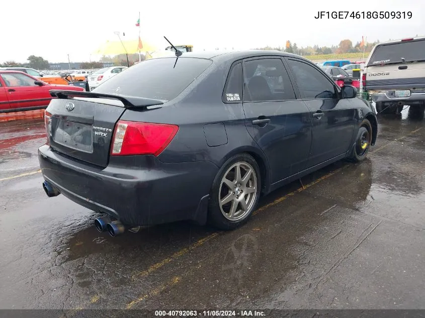 2008 Subaru Impreza Wrx VIN: JF1GE74618G509319 Lot: 40792063