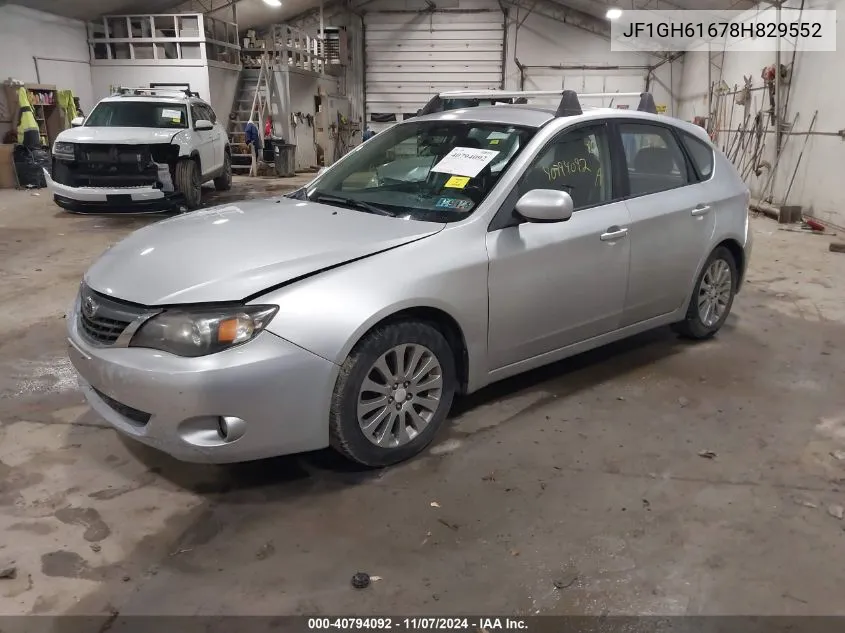 2008 Subaru Impreza 2.5I VIN: JF1GH61678H829552 Lot: 40794092