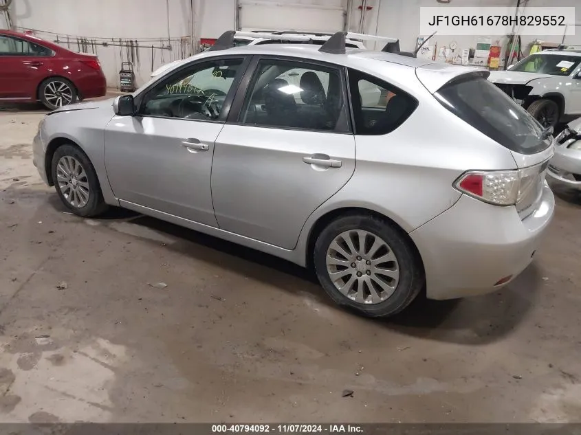 2008 Subaru Impreza 2.5I VIN: JF1GH61678H829552 Lot: 40794092