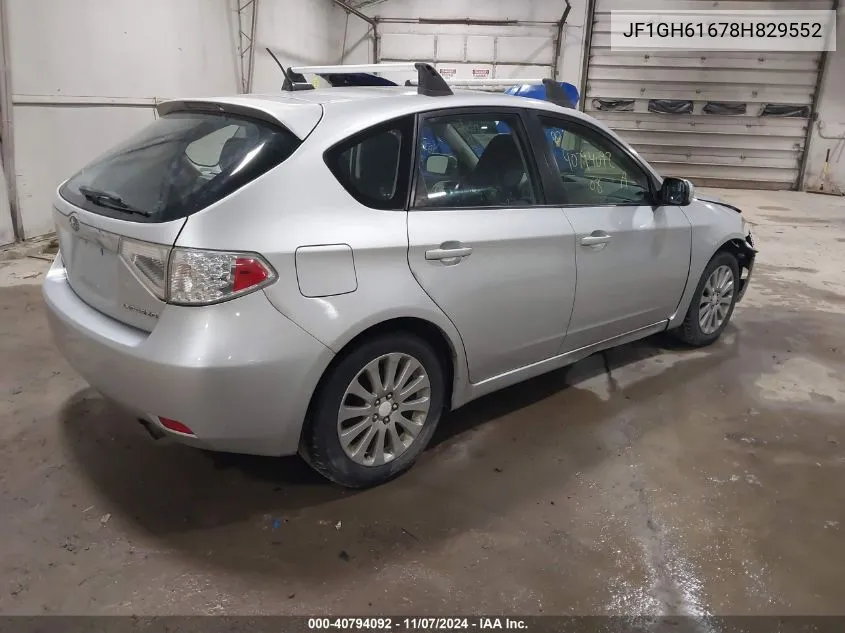 2008 Subaru Impreza 2.5I VIN: JF1GH61678H829552 Lot: 40794092