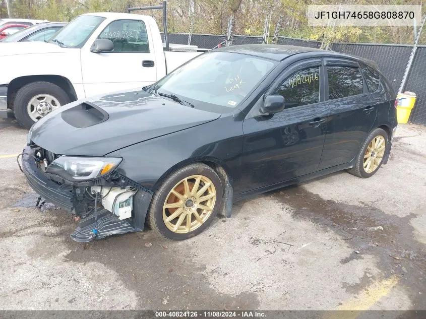 2008 Subaru Impreza Wrx VIN: JF1GH74658G808870 Lot: 40824126