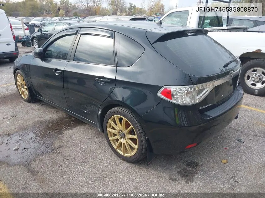 2008 Subaru Impreza Wrx VIN: JF1GH74658G808870 Lot: 40824126