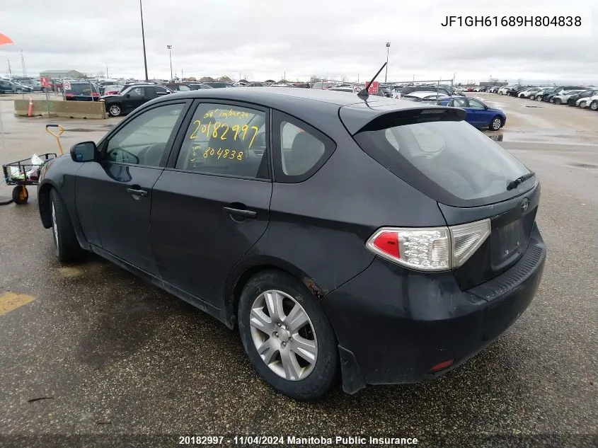 2009 Subaru Impreza 2.5I VIN: JF1GH61689H804838 Lot: 20182997